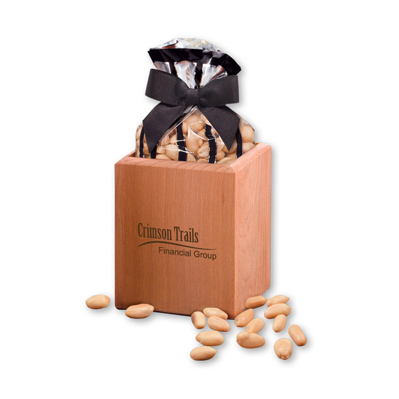 Hardwood Pen & Pencil Cup with Choice Virginia Peanuts