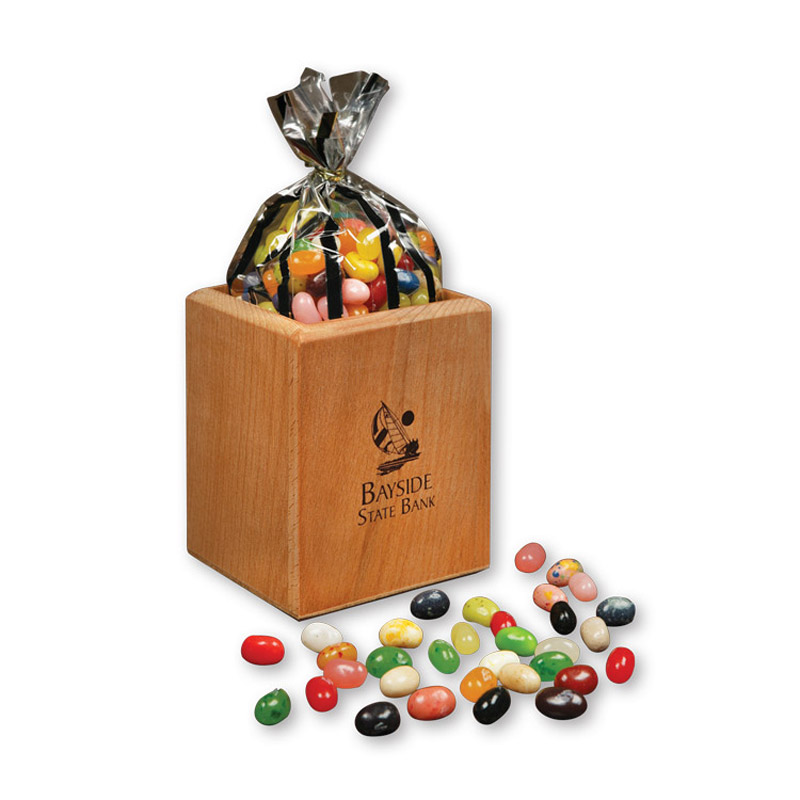 Hardwood Pen & Pencil Cup with Gourmet Jelly Beans