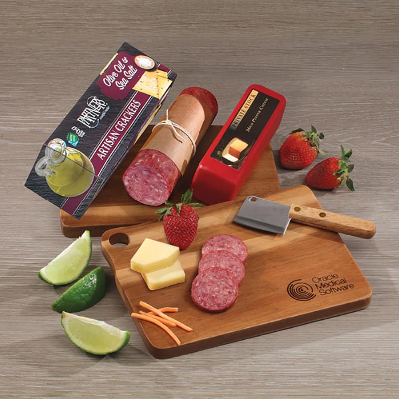 Gourmet Shelf-Stable Assortment with Acacia Charcuterie Serving Board