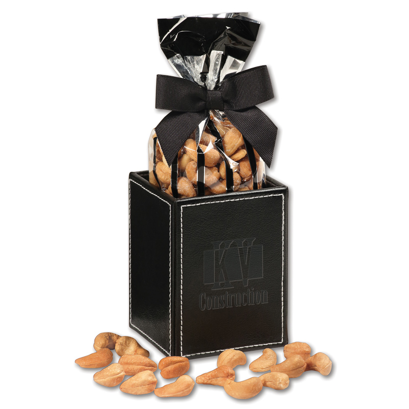 Faux Leather Pen & Pencil Cup with Extra Fancy Jumbo Cashews