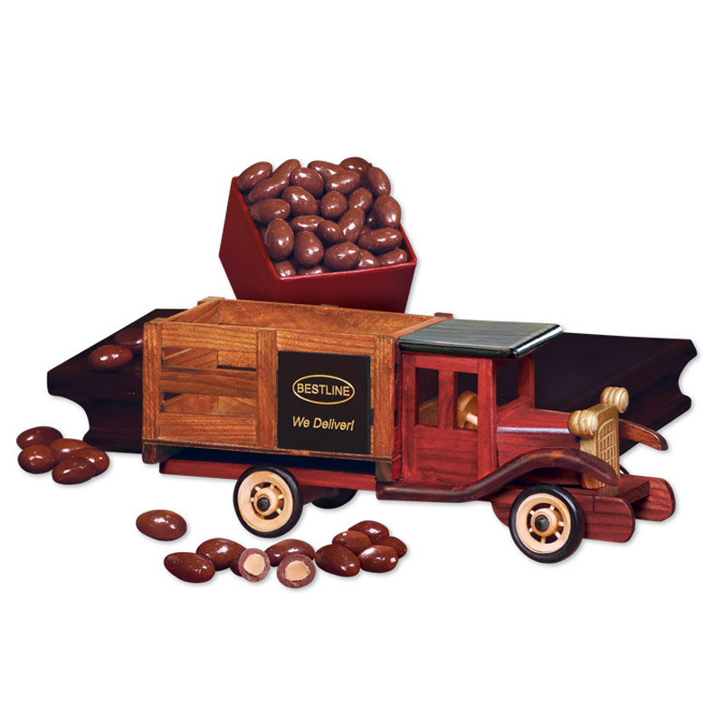 Classic Wooden 1925 Stake Truck with Chocolate Almonds