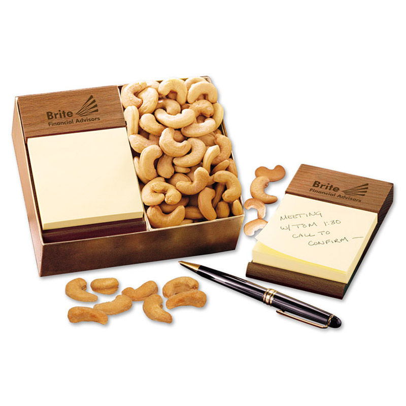 Post-it® Note Holder with Extra Fancy Jumbo Cashews