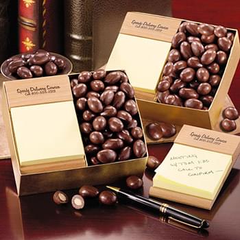 Beech Post-it&reg; Note Holder with Chocolate Covered Almonds