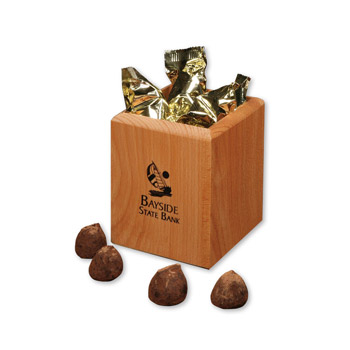 Hardwood Pen & Pencil Cup with Cocoa Dusted Truffles