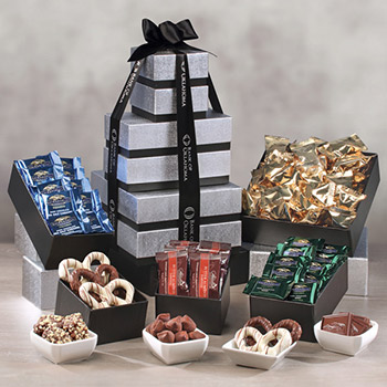 Individually-Wrapped Tower of Chocolate