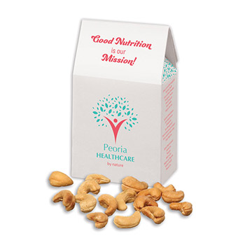 Extra Fancy Jumbo Cashews in Gable Top Gift Box with Full Color Imprint