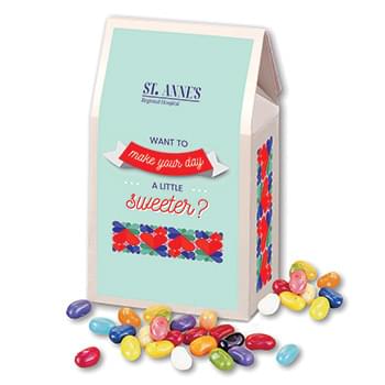 Jelly Belly® Jelly Beans in Gable Top Gift Box with Full Color Imprint